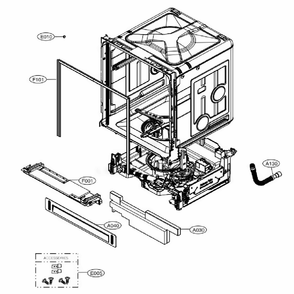 Main Diagram and Parts List for LDP6810BD ABDESNA LG Dishwasher