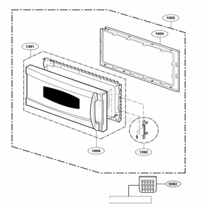 Door Parts Diagram and Parts List for SCA1000HWW AWHEGEU LG Range