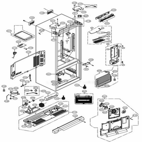 Part Location Diagram of ABQ74229102 LG CASE ASSEMBLY,DISPLAY