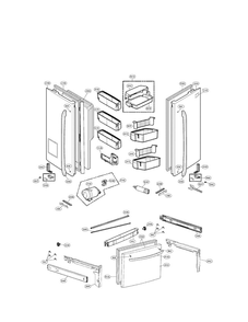 Door Parts Diagram and Parts List for LFX31935ST 00 LG Refrigerator