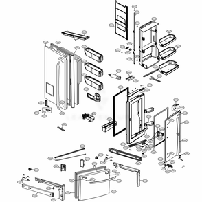 Door Parts Diagram and Parts List for LFXS29766S ASTCNA1 LG Refrigerator