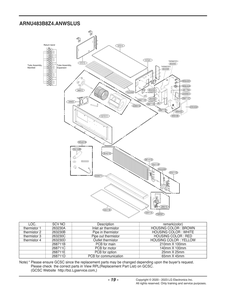 Diagram 1 Diagram and Parts List for ARNU483B8Z4 ANWSLUS LG Air Conditioner