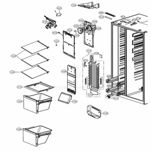Freezer Compartment 1 Diagram and Parts List for LSXS26326B AWBCNA0 LG Refrigerator