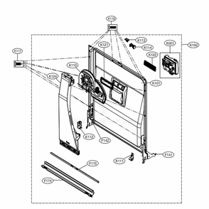 Door Liner Assembly Diagram and Parts List for LDP6797BD ABDEEUS LG Dishwasher