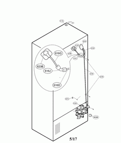 Valve and water parts Diagram and Parts List for 79570322311  Kenmore Refrigerator