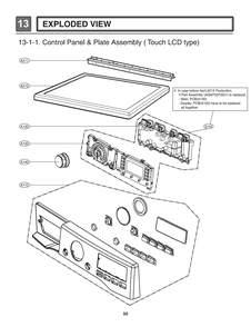 Control Panel And Plate Assembly Diagram and Parts List for RV1398DS ACREEUS LG Dryer