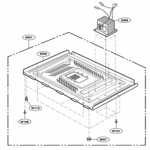 Base Plate Parts Diagram and Parts List for LD10MP AGREAMA LG Wall Oven