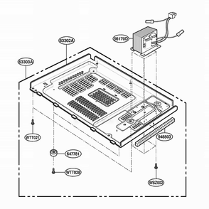Base Plate Parts Diagram and Parts List for MT4110SKQ KWHEWRP LG Wall Oven