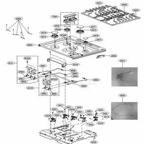 Cooktop Parts Diagram and Parts List for LSSG3019BD ABDESTD LG Range