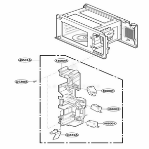 Latch Board Parts Diagram and Parts List for 3WM2533E HM1QBAL LG Range