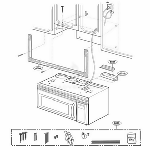 Installation Parts Diagram and Parts List for MMV4205AAB ABKEMTG LG Range