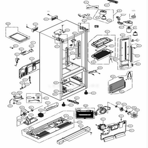 Case Parts Diagram and Parts List for LFX25974ST ASTCNA7 LG Refrigerator