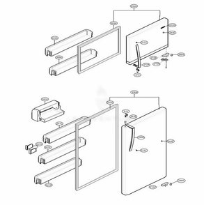 Door Parts Diagram and Parts List for 68032 ASWCSE3 LG Refrigerator