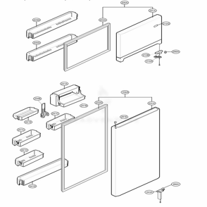 Door Parts Diagram and Parts List for 69919 AWB3SER LG Refrigerator