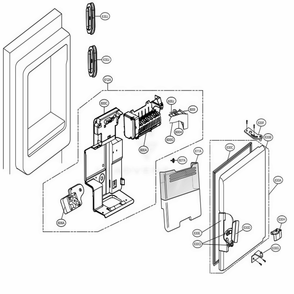 Ice Maker And Ice Bin Parts Diagram and Parts List for 74039 AWBCSE2 LG Refrigerator