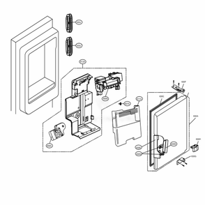 Ice Maker And Ice Bin Parts Diagram and Parts List for LMXC23746D ASBCNA1 LG Refrigerator