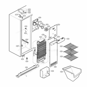 Freezer Compartment Diagram and Parts List for 58819 AWBCSER LG Refrigerator