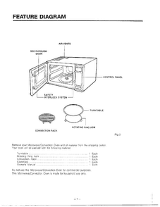 Feature Diagram Diagram and Parts List for MH-1355M  LG Microwave