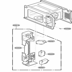 Latch Board Parts Diagram and Parts List for YMT3130SHB B1EWPC LG Microwave