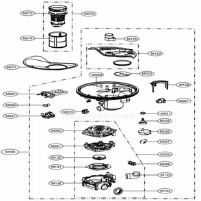 Main 5 Diagram and Parts List for D1454CFN AASGBRS LG Dishwasher