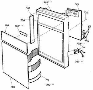 Control Panel Diagram and Parts List for 7218965580  Kenmore Microwave