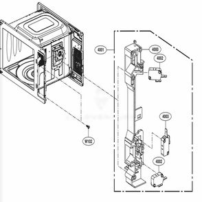 Latch Board Parts Diagram and Parts List for LMC2075BD CBDEBBY LG Microwave