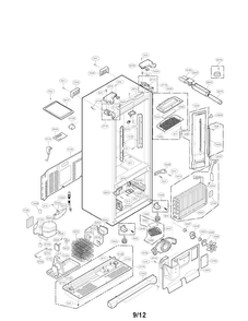 Case Parts Diagram and Parts List for LFX25971SB 01 LG Refrigerator