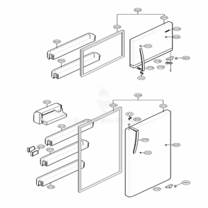 Door Parts Diagram and Parts List for 79433 ASTCSE4 LG Refrigerator