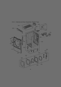 Cabinet And Door Assembly Diagram and Parts List for 81073 ASTESEU LG Dryer