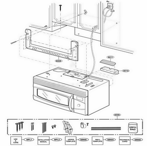 Installation Parts Diagram and Parts List for JVM1790SK ASBEGEU LG Range