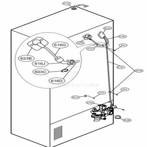 Valve And Water Tube Parts Diagram and Parts List for 72379 AWBCSE2 LG Refrigerator