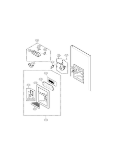 Dispenser Parts Diagram and Parts List for LMX25964ST 02 LG Refrigerator