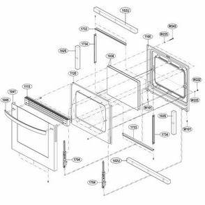 Lower Door Parts Diagram and Parts List for LDG3031ST FSTELGA LG Wall Oven