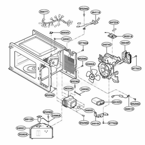 Interior Parts Diagram and Parts List for LRDM1240W CWHELGA LG Range