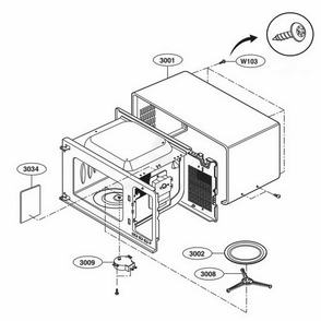 Oven Cavity Parts Diagram and Parts List for LCRT2010BD CBDEBBY LG Wall Oven