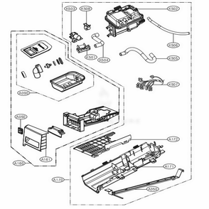 Panel Drawer Assembly And Guide Assembly Diagram and Parts List for 81728 APBESEU LG Dryer