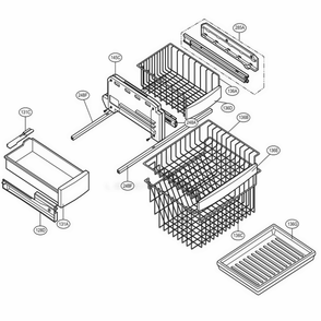 Freezer Part Diagram and Parts List for LRFC22750WW ASWCLGY LG Refrigerator