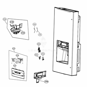 Dispenser Parts Diagram and Parts List for 73105 ASTCSE0 LG Refrigerator
