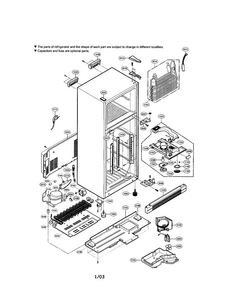 Cabinet Diagram and Parts List for LRTPC2031BS  LG Refrigerator