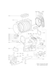 Drum And Motor Parts Diagram and Parts List for DLGX5681V  LG Dryer