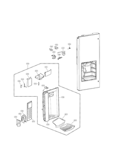 Dispenser Parts Diagram and Parts List for LFX28978SW 01 LG Refrigerator