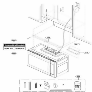 Installation Parts Diagram and Parts List for LMVM2033BM CBMELGA LG Microwave