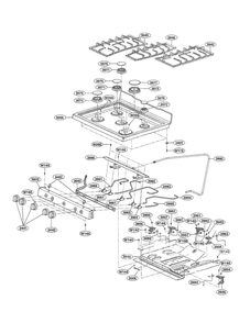 Cooktop Parts Diagram and Parts List for LDG3015ST 00 LG Range