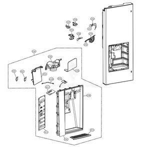 Dispenser Parts Diagram and Parts List for LMXC23796D ASBCNA0 LG Refrigerator