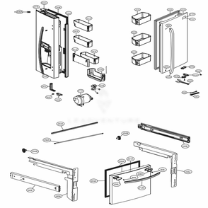 Door Parts Diagram and Parts List for LFXS28968S ASTCNA2 LG Refrigerator