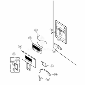 Dispenser Parts Diagram and Parts List for 71012 ASWCSE0 LG Refrigerator