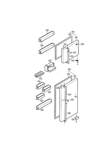 Door And Shelves Diagram and Parts List for LRTBC2021W  LG Refrigerator
