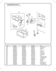 Dispenser Parts Diagram and Parts List for GC-L28ANSXP ASTCSE4 LG Refrigerator