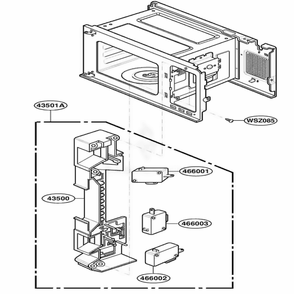 Latch Board Parts Diagram and Parts List for DMW13MW MWEDOM LG Range
