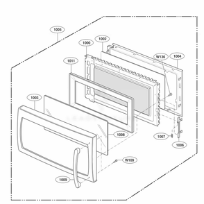 Part Location Diagram of 3581W1A329A LG DOOR ASSEMBLY